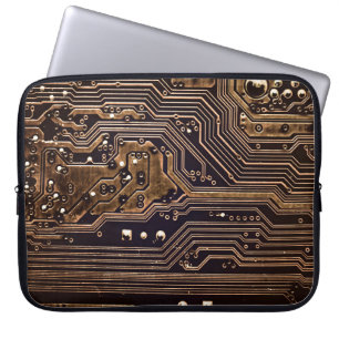 Golden circuit board. Electronic computer hardware Laptop Sleeve