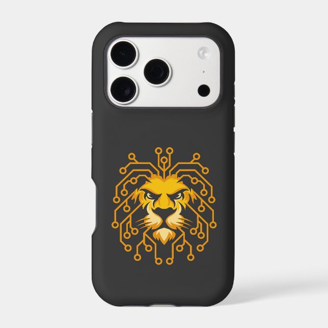 Golden Circuit Lion iPhone 17 Case (Back)