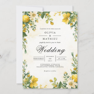Golden Citrus Grove Wedding Invitation