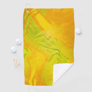 Golden Citrus Marble Golf Towel