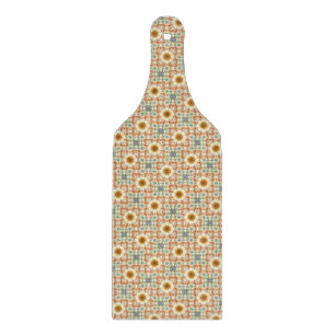 Golden Citrus Tile – Sunny Floral Mosaic Cutting Board