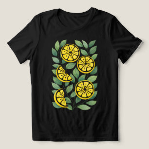 Golden Citrus Women’s Abstract Lemon T‑Shirt Tri-Blend Shirt