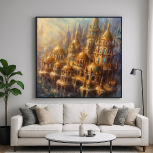 Golden City Palace - Mystical Fantasy Style Poster
