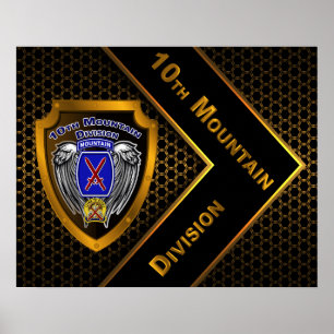 Golden “Climb To Glory” 10th Mountain Division  Poster