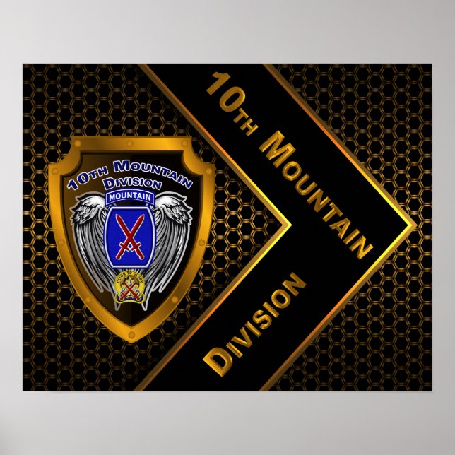 Golden “Climb To Glory” 10th Mountain Division  Poster (Front)