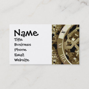 Golden Clocks and Gears Steampunk Mechanical Gifts Business Card