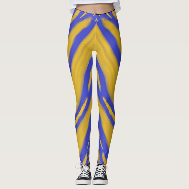 Golden Cloud Waves Reflection  Leggings (Front)