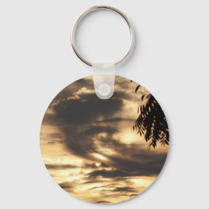 Golden Clouded Sunrise Key Ring