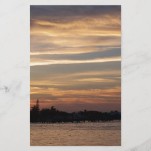 Golden cloudy Florida Keys Sunset