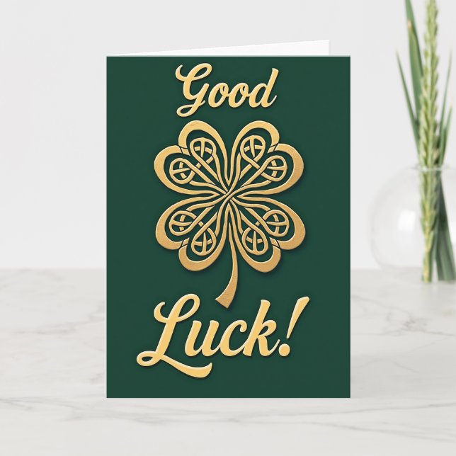 Golden Clover Luck Art Card (Front)