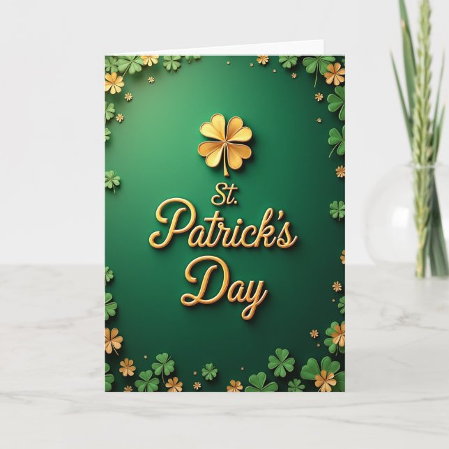Golden Clover Pattern Card (Front)