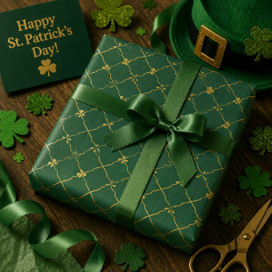 Golden Clovers Emerald Sky Tissue Paper