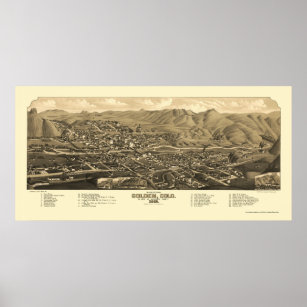 Golden, CO Panoramic Map - 1882 Poster