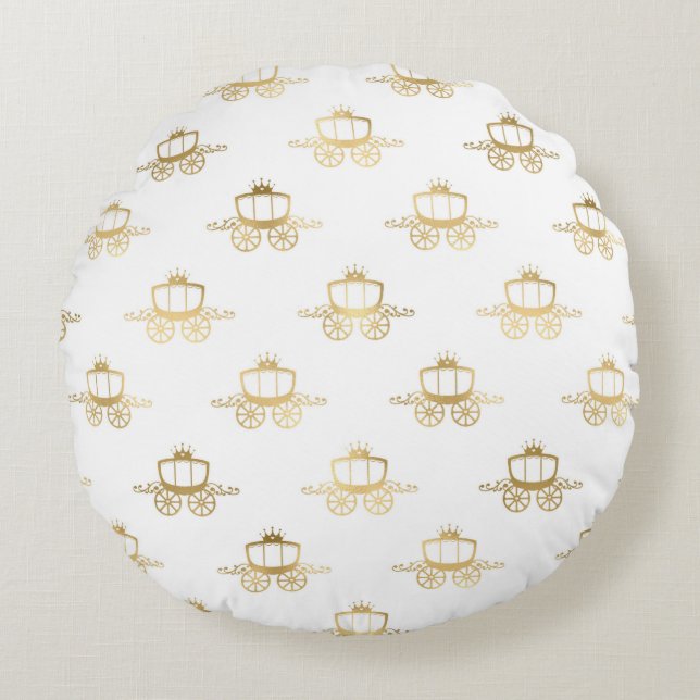 Golden Coaches Cinderella Princess Royal Magic Round Cushion (Front)