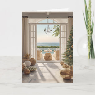 Golden Coastal Christmas Card