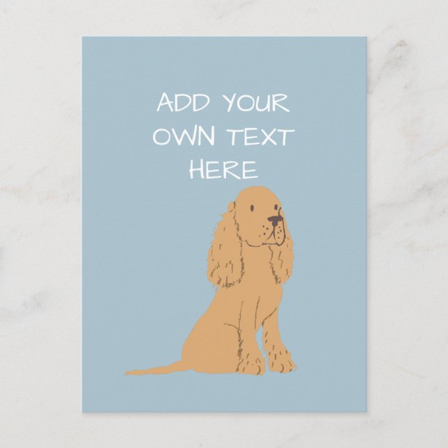 Golden Cocker Spaniel Personalised Dog Name Postcard (Front)