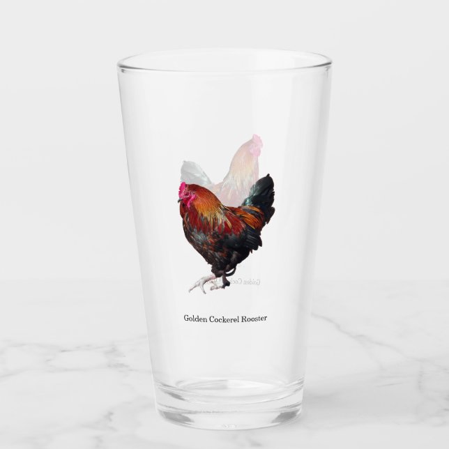 Golden Cockerel Rooster glass (Front)