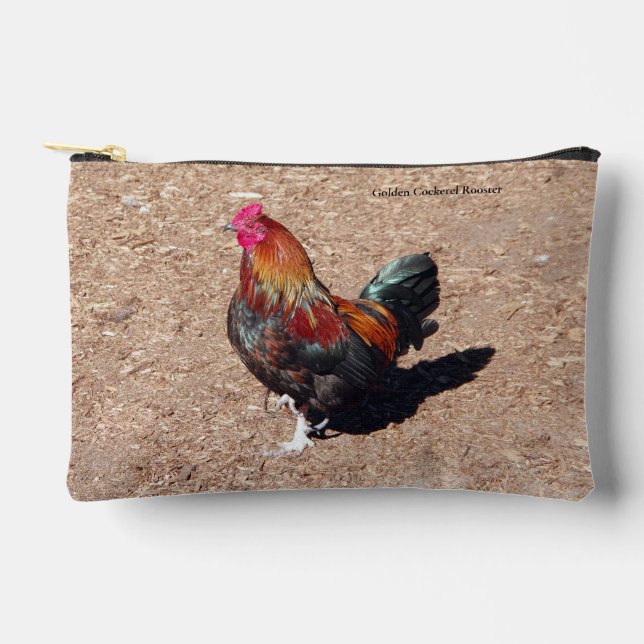 Golden Cockerel Rooster zipper bag (Front)