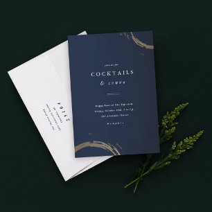 Golden cocktail rings party invitation
