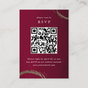 Golden cocktail rings RSVP with QR code Enclosure Card