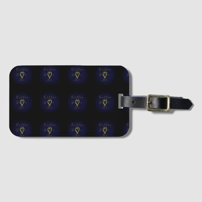 Golden  Coffee Luggage Tag (Front Horizontal)