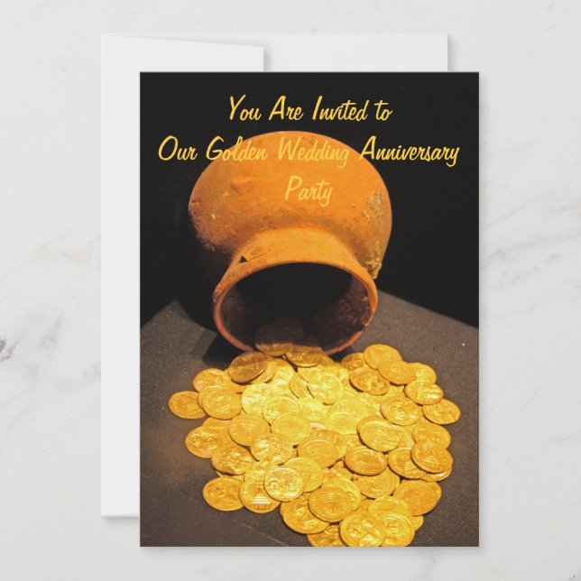 Golden Coins Party Invitation (Front)
