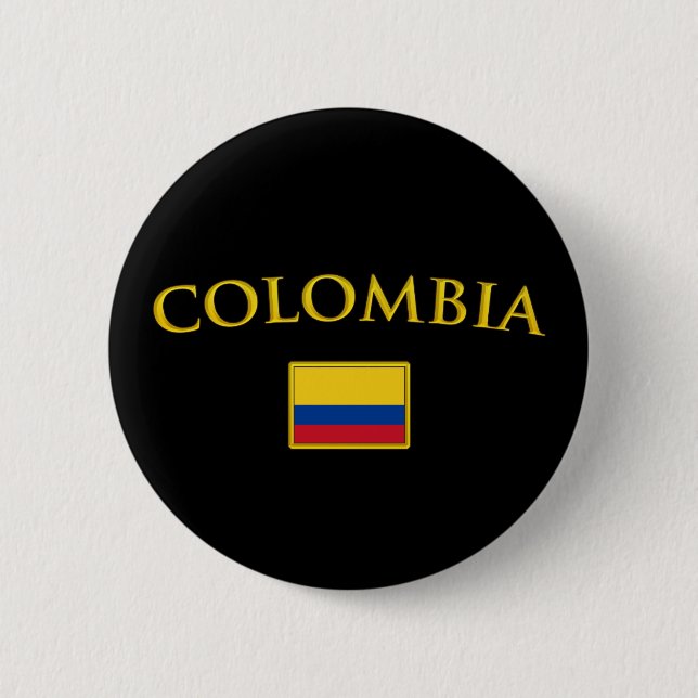 Golden Colombia 6 Cm Round Badge (Front)