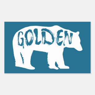 Golden Colorado Bear Rectangular Sticker
