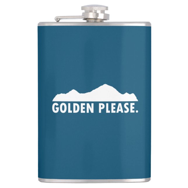 Golden Colorado Please Hip Flask (Front)