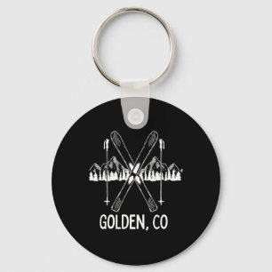 Golden Colorado Rocky Mountains Co Skiing Snowboar Key Ring