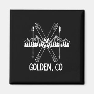 Golden Colorado Rocky Mountains Co Skiing Snowboar Magnet