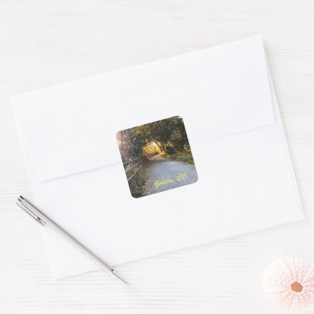 Golden. Colorado Square Sticker (Envelope)