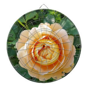 Golden coloured rose dartboard