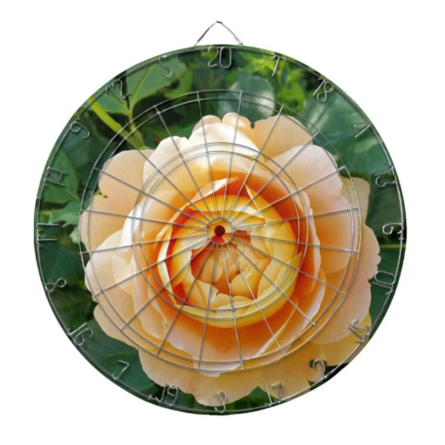 Golden coloured rose dartboard (Front)
