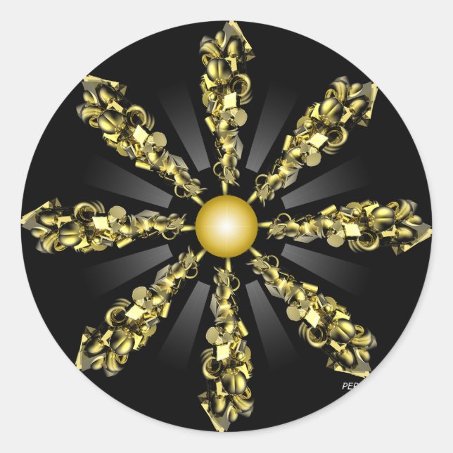 Golden Composite Classic Round Sticker (Front)