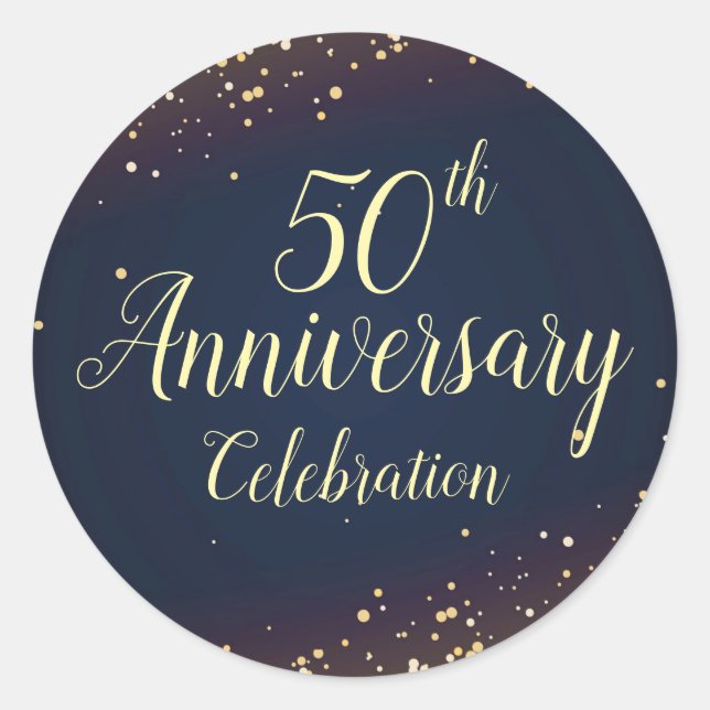 Golden Confetti 50th Anniversary Sticker (Front)