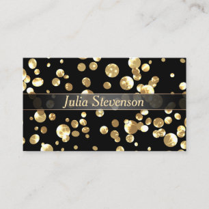 Golden confetti, elegant, shiny business card