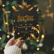 Golden Confetti Glitter Explosion Festive New Year