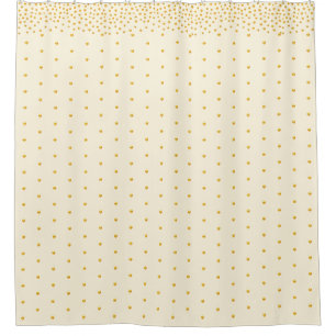 Golden Confetti on Champagne Colour Shower Curtain