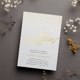 Golden Confetti Sweet Sixteen Birthday Party