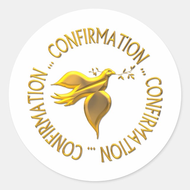 Golden Confirmation and Holy Spirit Classic Round Sticker (Front)