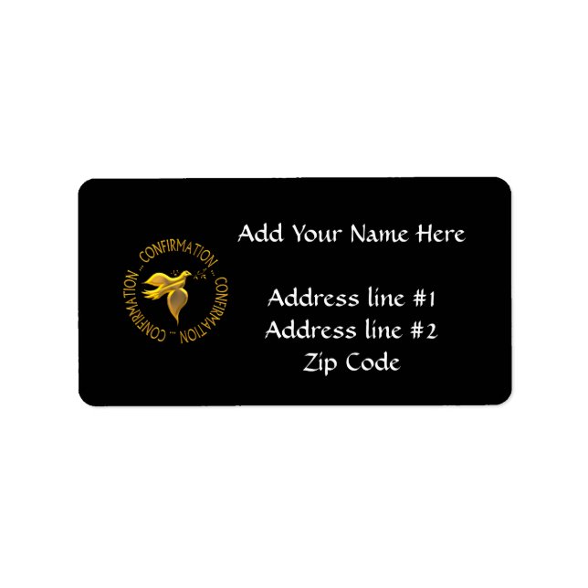 Golden Confirmation and Holy Spirit Label (Front)