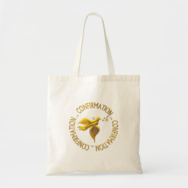 Golden Confirmation and Holy Spirit Tote Bag (Front)
