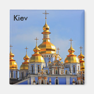 Golden copes of in cathedral in Kiev taken in spri Magnet