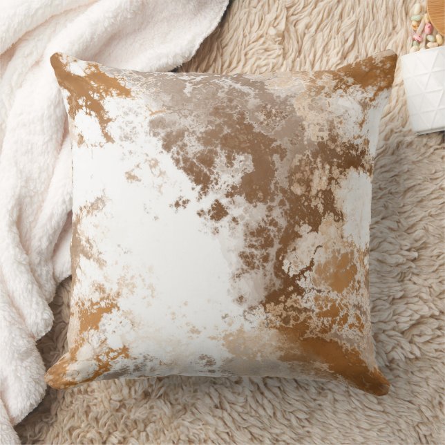 Golden Copper Marble abstract Cushion (Blanket)