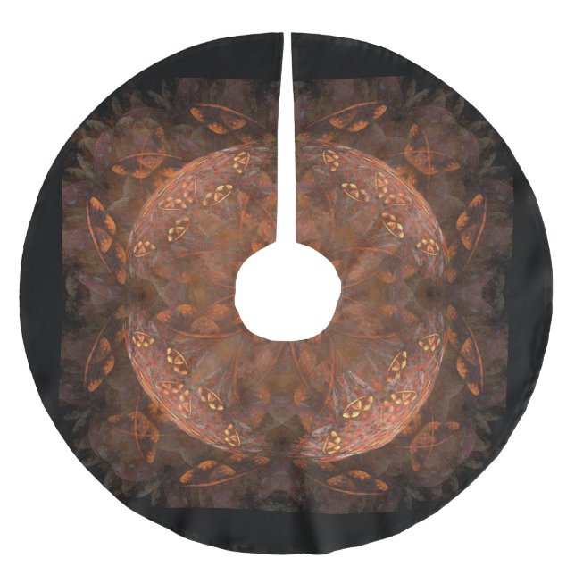 Golden Copper Shimmer Brushed Polyester Tree Skirt (Front)