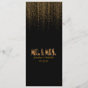 Golden Copper Star Shower Wedding Program