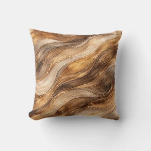 Golden Copper Waves Abstract Pattern Leggings Cushion