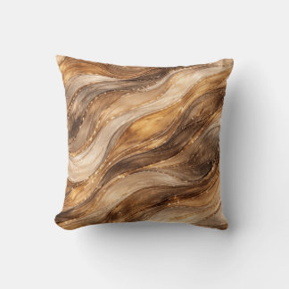 Golden Copper Waves Abstract Pattern Leggings Cushion