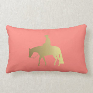 Golden Coral Chevrons Western Pleasure Horse Lumbar Cushion